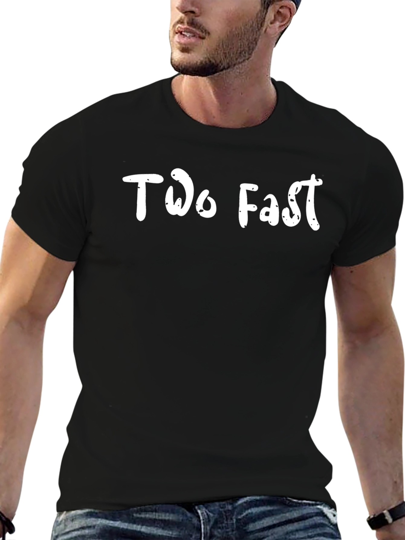 Too Fast Graphic Tee - Black Cotton Blend