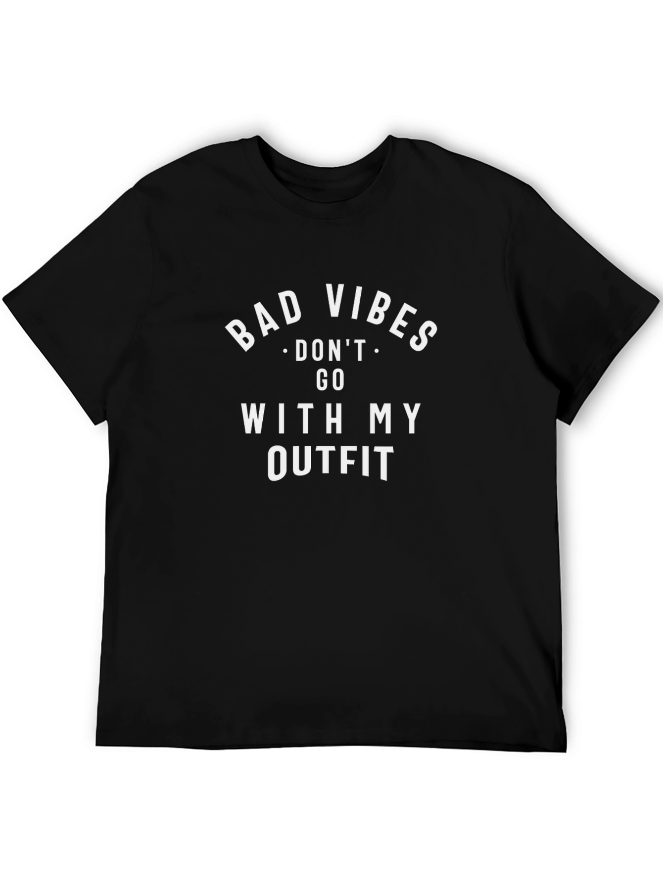 Bad Vibes Graphic Tee - Black Cotton Casual Shirt