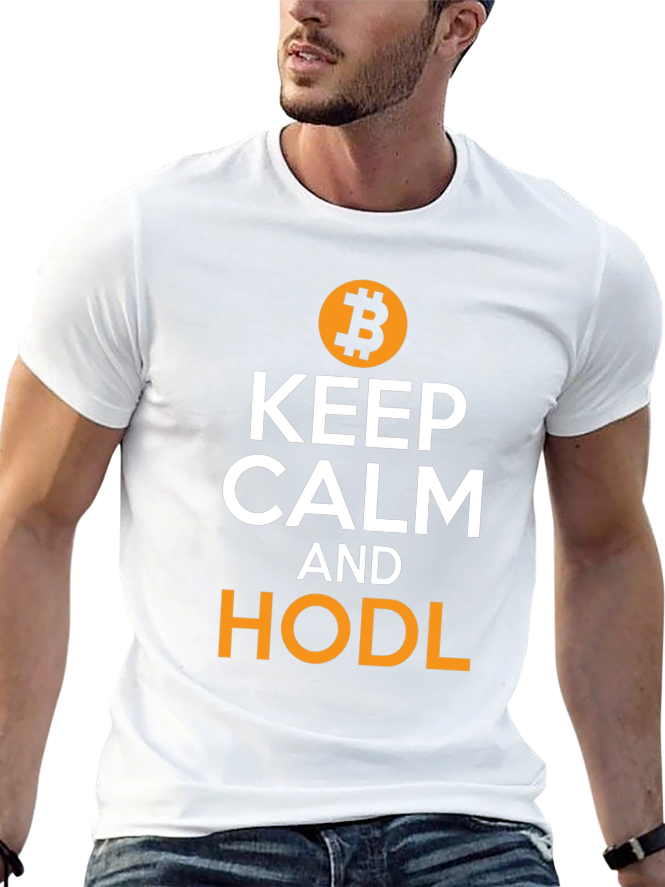 Keep Calm and HODL Bitcoin Black T-Shirt