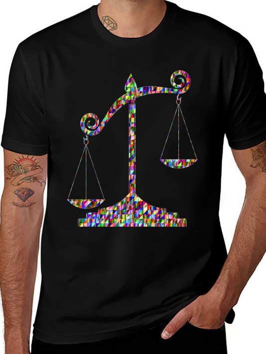 Scales of Justice Colorful Graphic T-Shirt