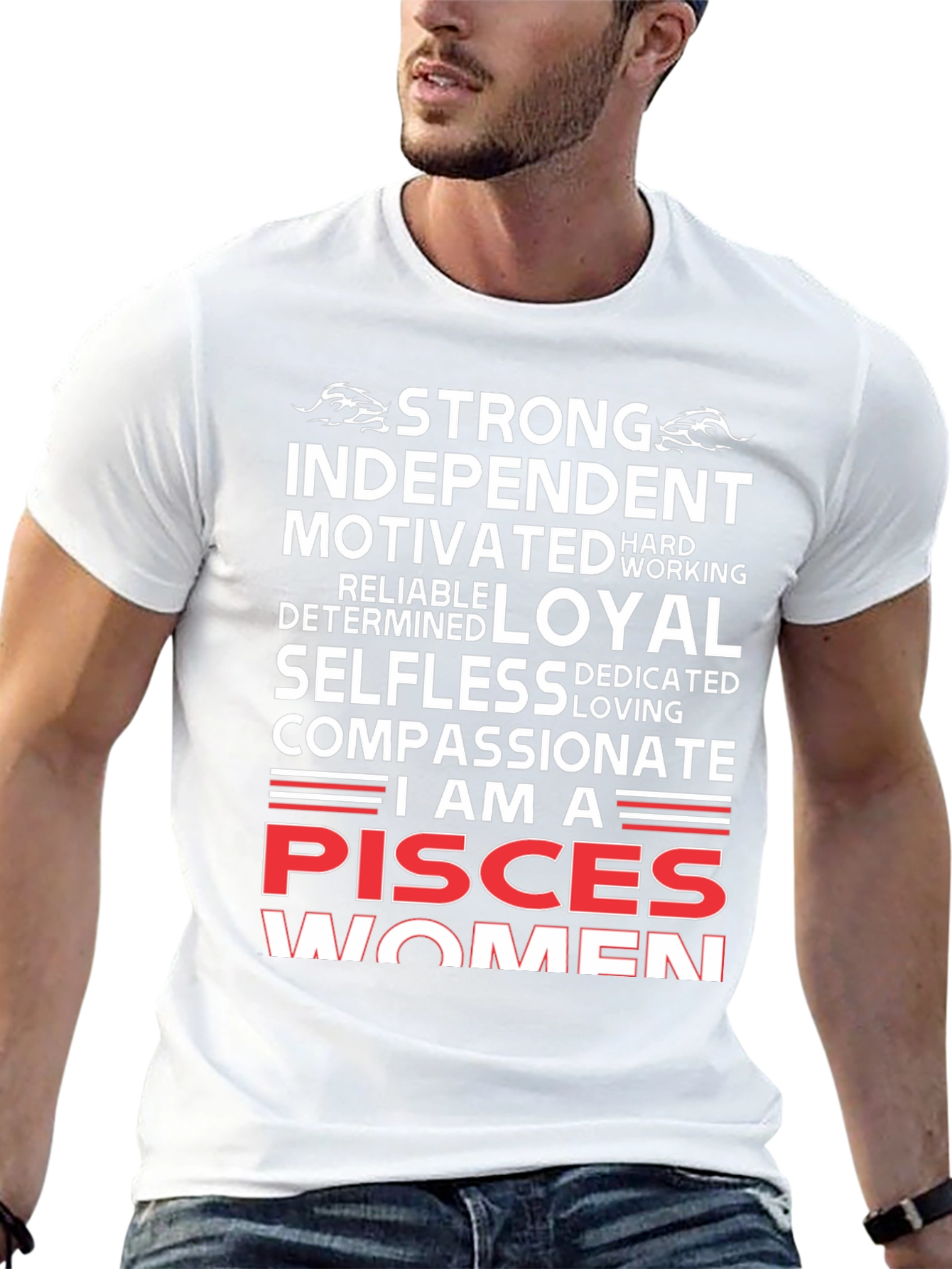 Pisces Women Black Graphic Tee
