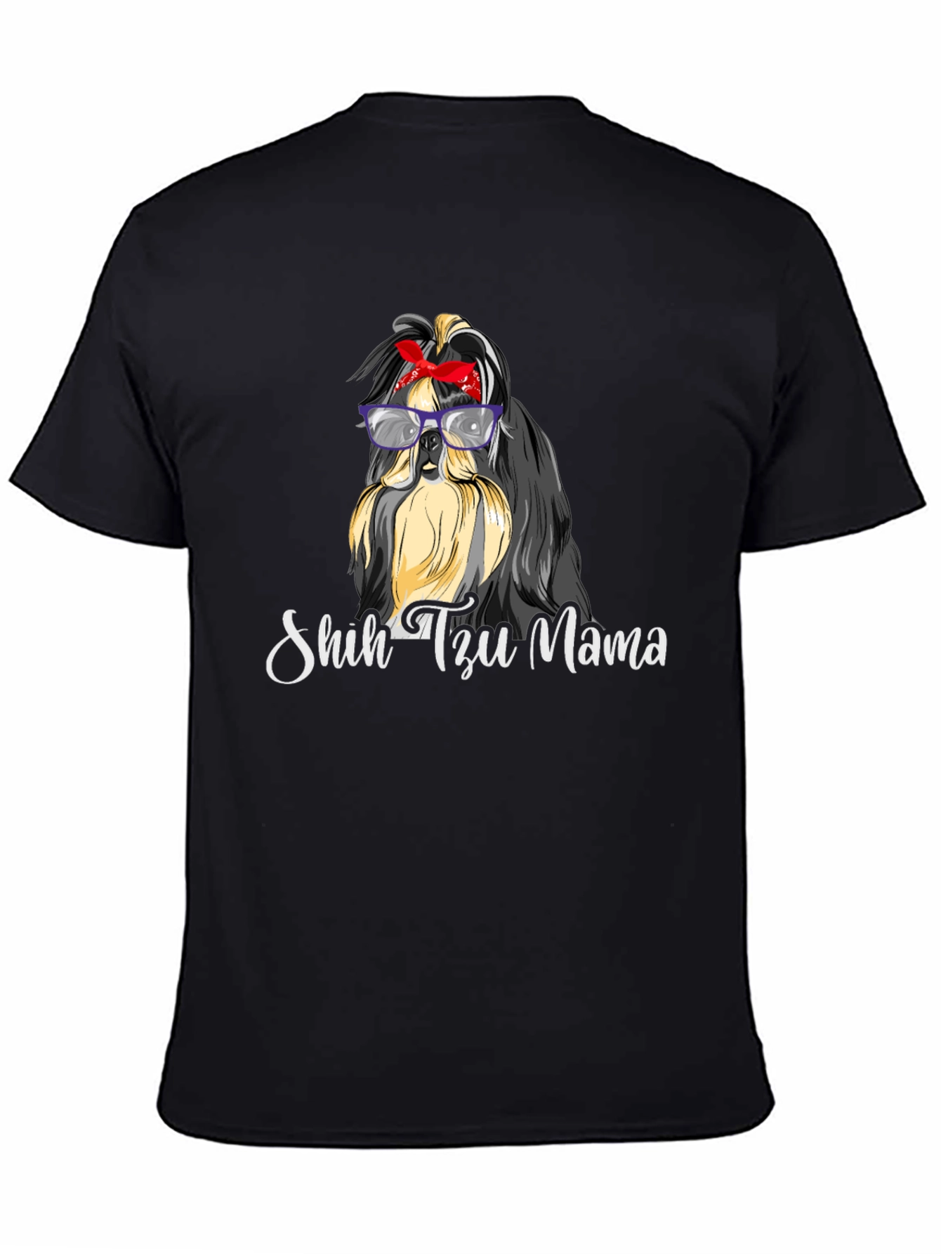 Shih Tzu Mama Black T-Shirt