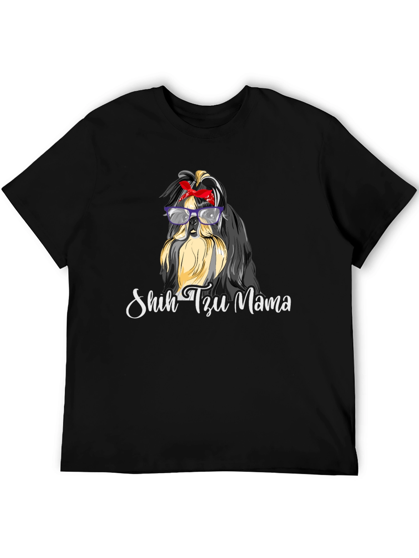 Shih Tzu Mama Black T-Shirt