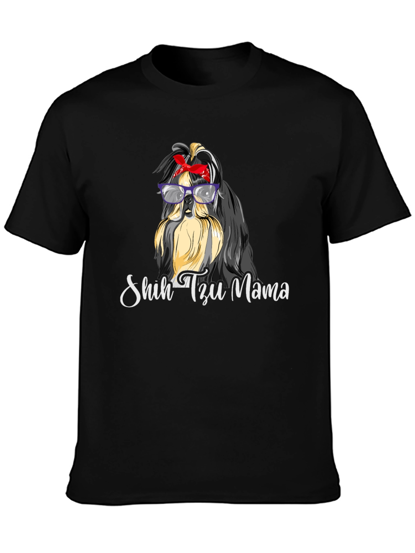 Shih Tzu Mama Black T-Shirt