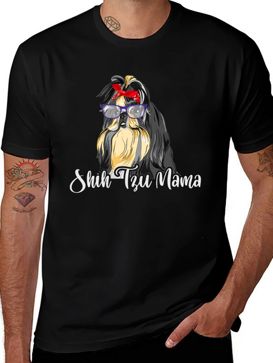 Shih Tzu Mama Black T-Shirt
