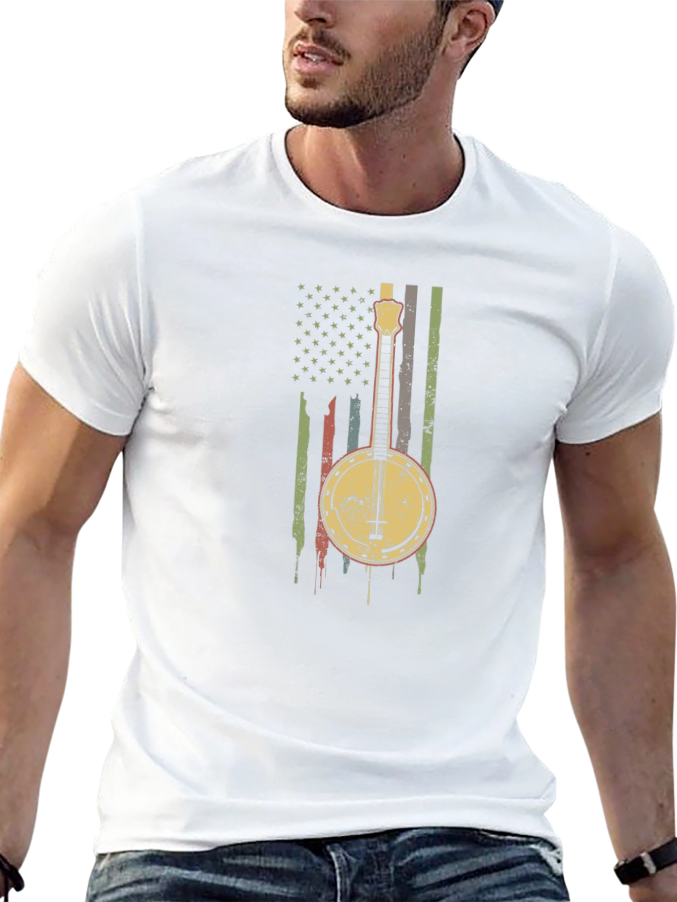 Banjo American Flag Graphic Tee