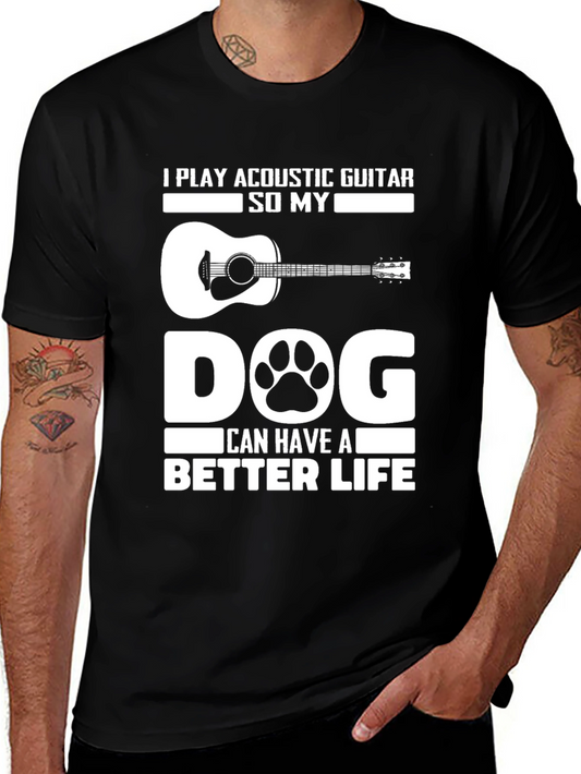 Acoustic Guitar Dog Lover T-Shirt