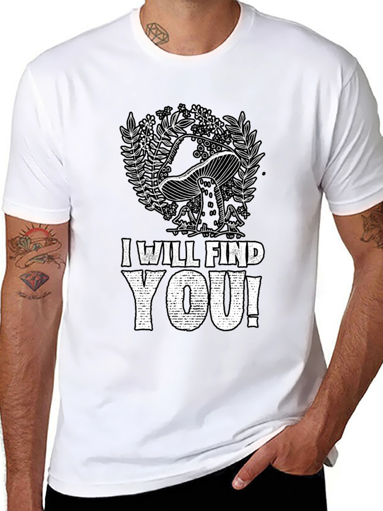 Mushroom I Will Find You Graphic Tee