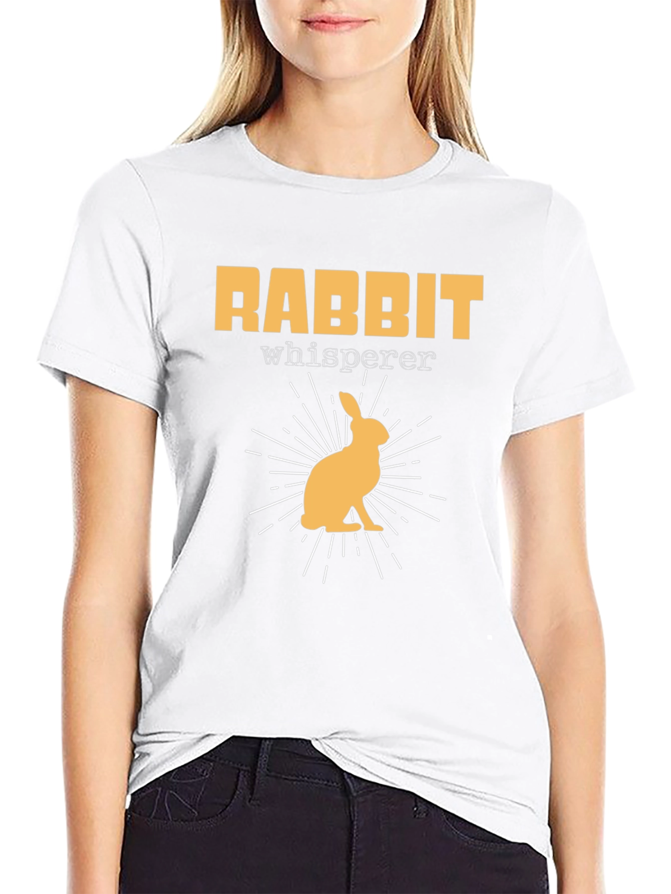 Rabbit Whisperer Graphic T-Shirt - Black Cotton Tee