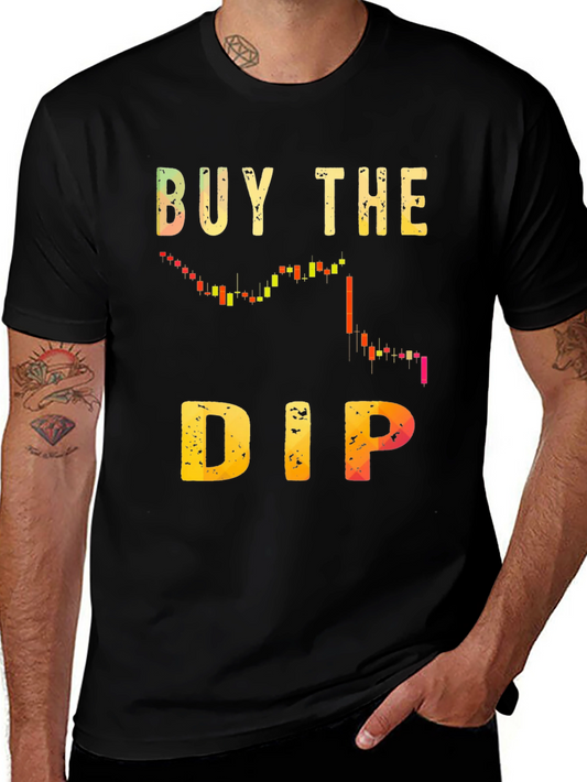 Buy The Dip Black Graphic Tee - Stock Market Crypto Investor
