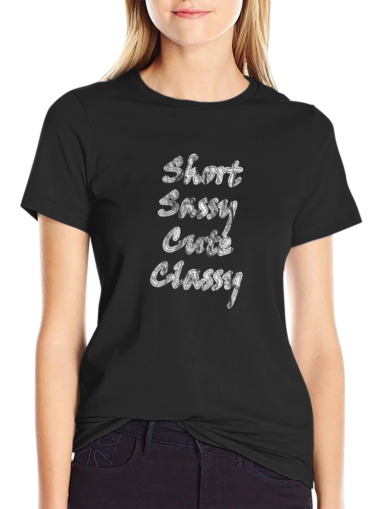 Short Sassy Cutie Classy Tee - Black