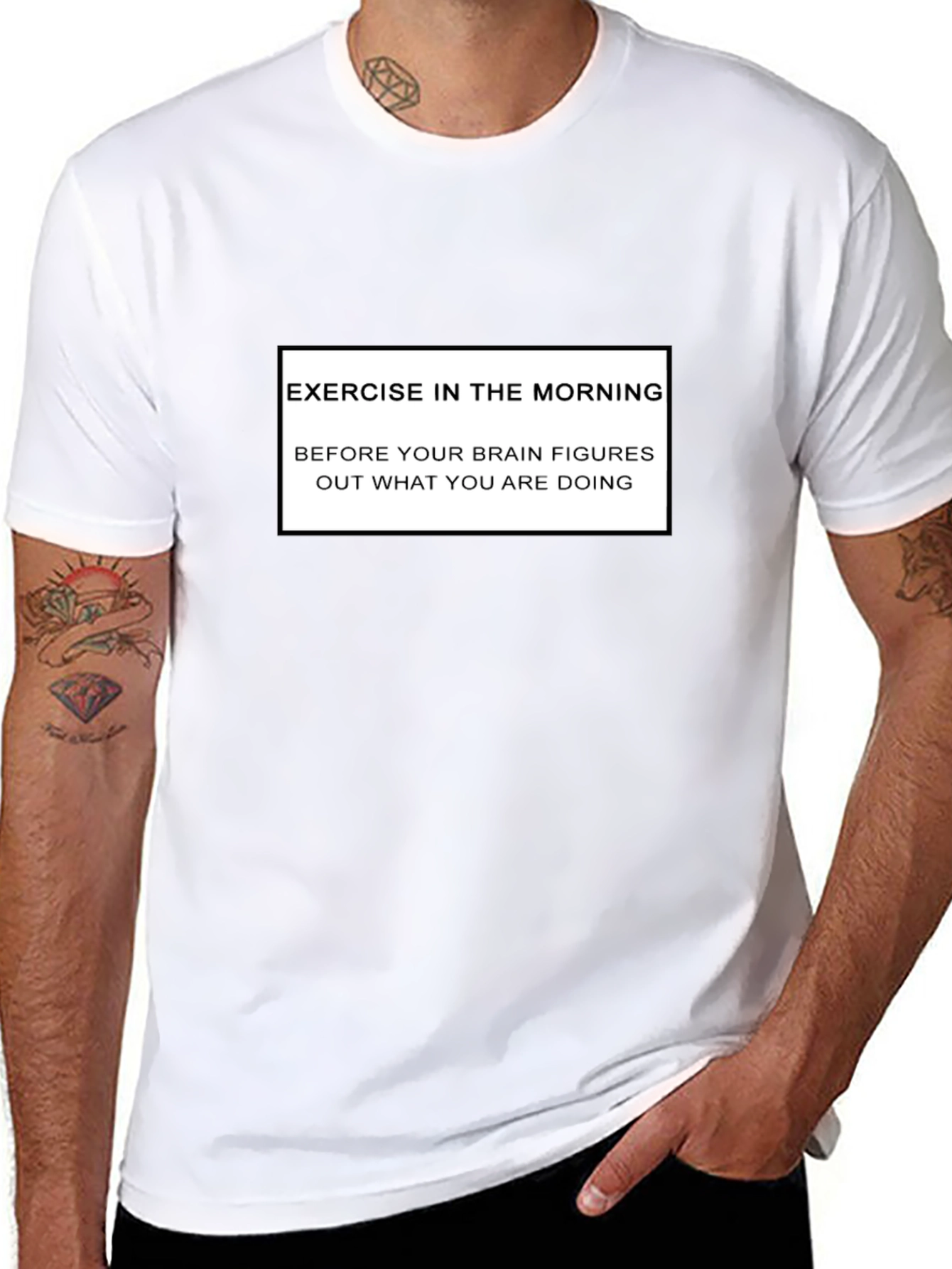 Funny Exercise Morning Black T-Shirt