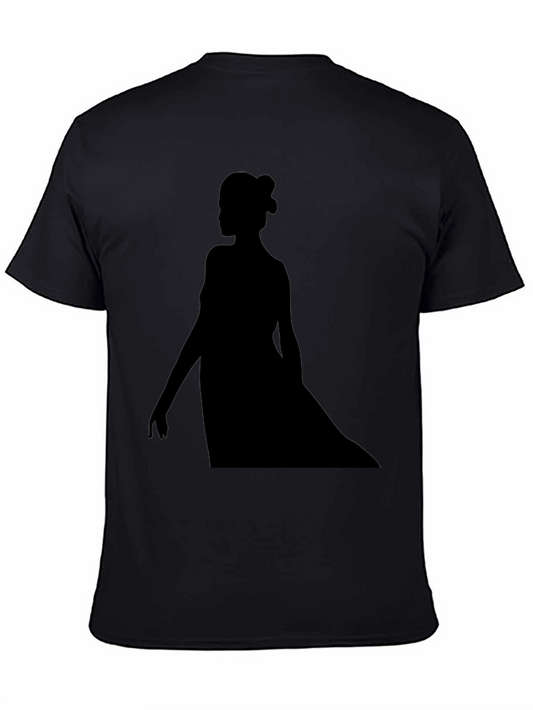 Elegant Silhouette Graphic T-Shirt - Black
