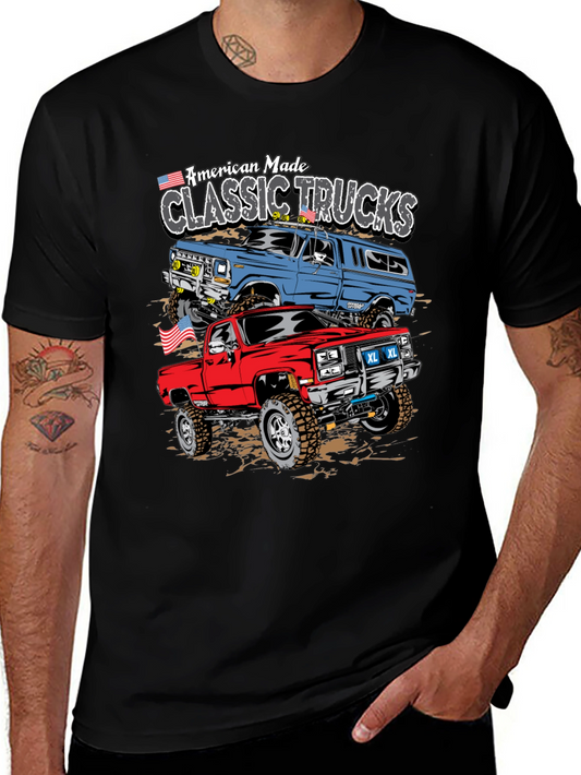 American Made Classic Trucks Graphic Tee