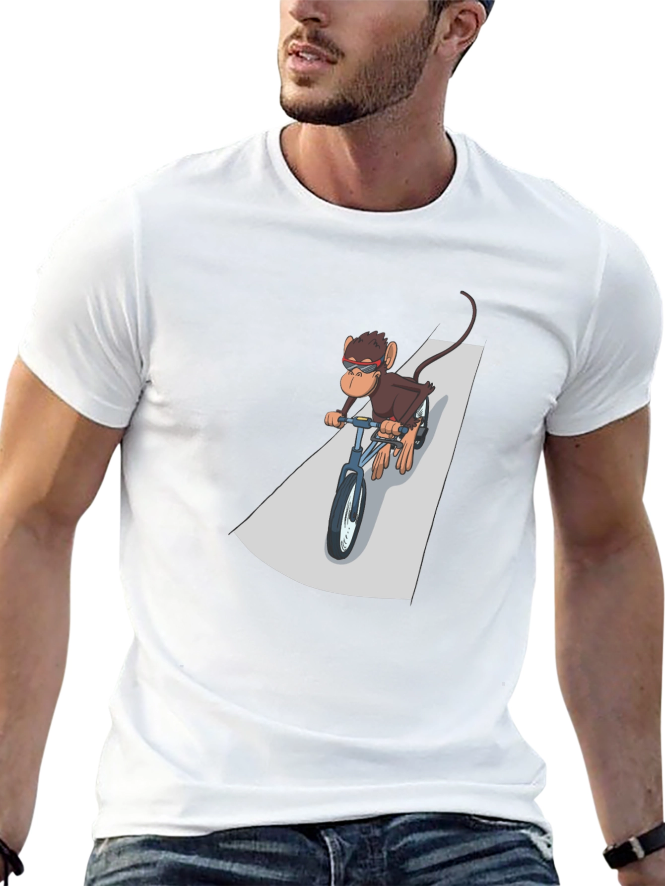 Cool Monkey Riding Bike Graphic Tee
