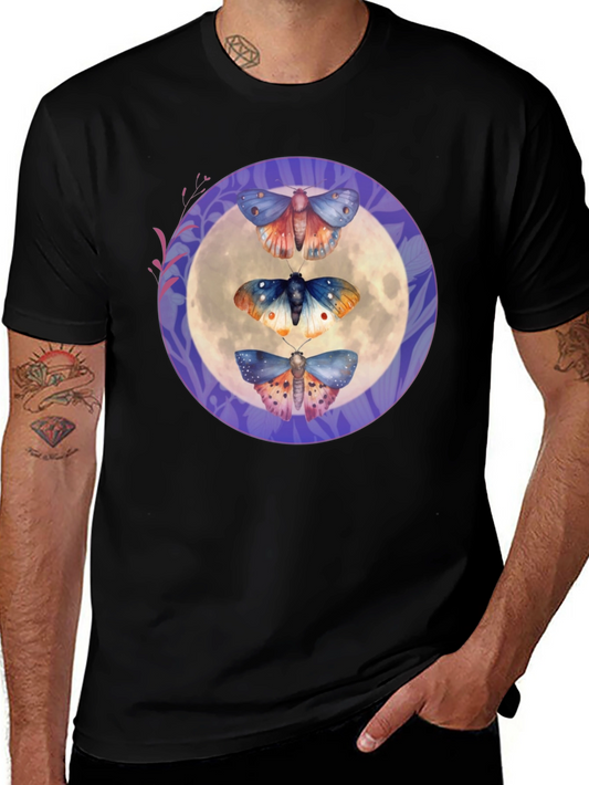 Moths on Moon Graphic T-Shirt
