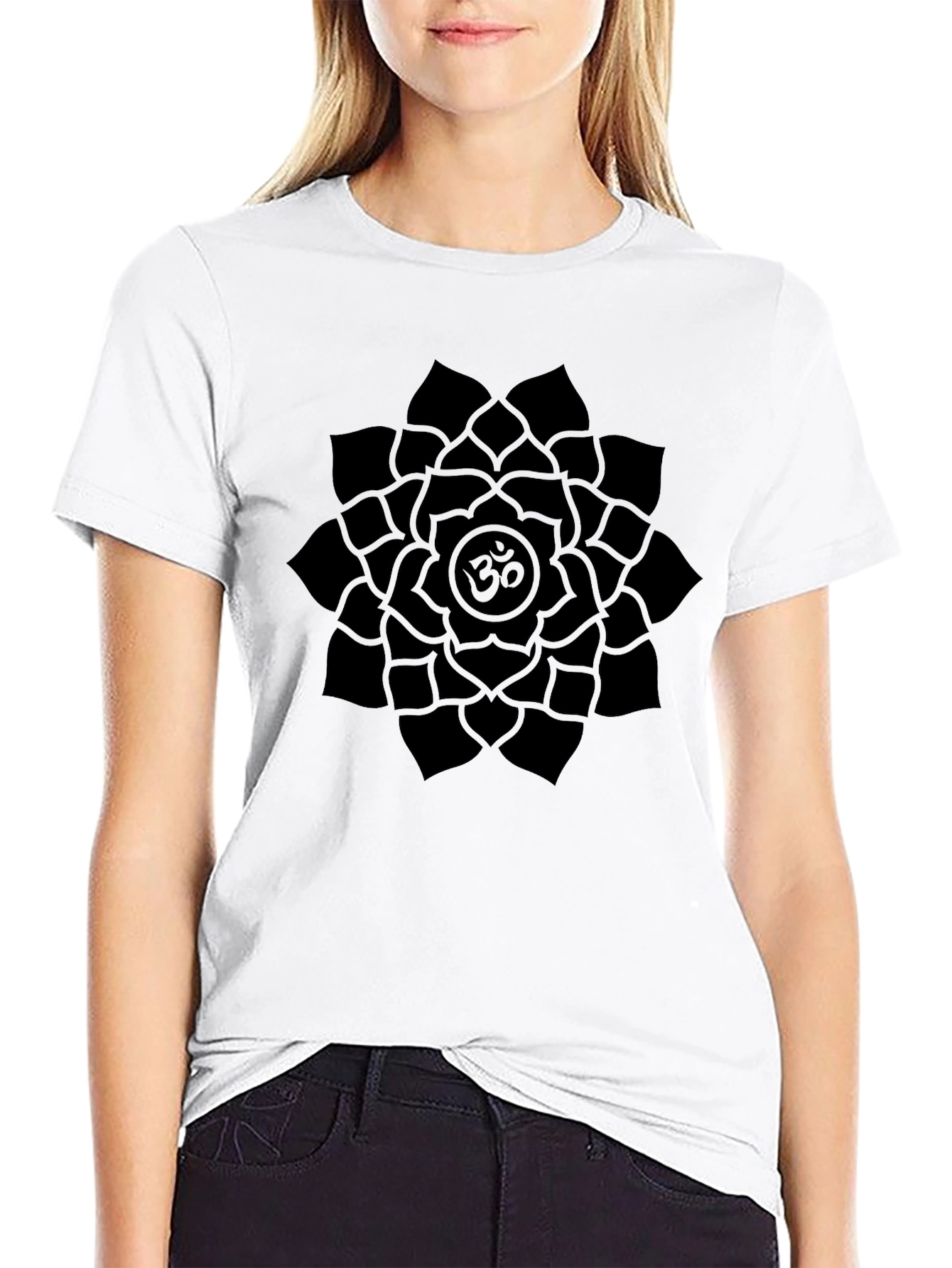 Om Mandala Black Graphic T-Shirt