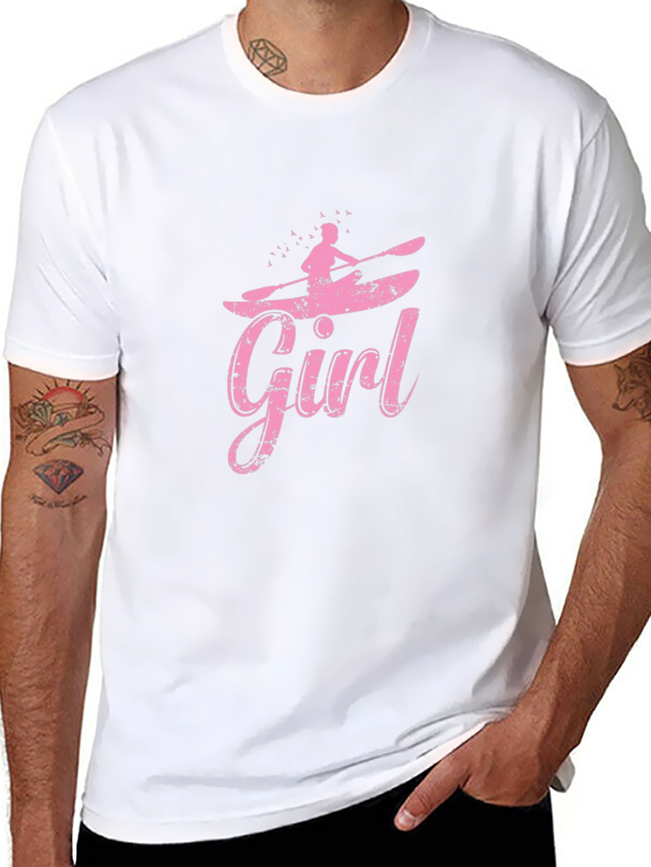 Girl Kayaking Black T-Shirt
