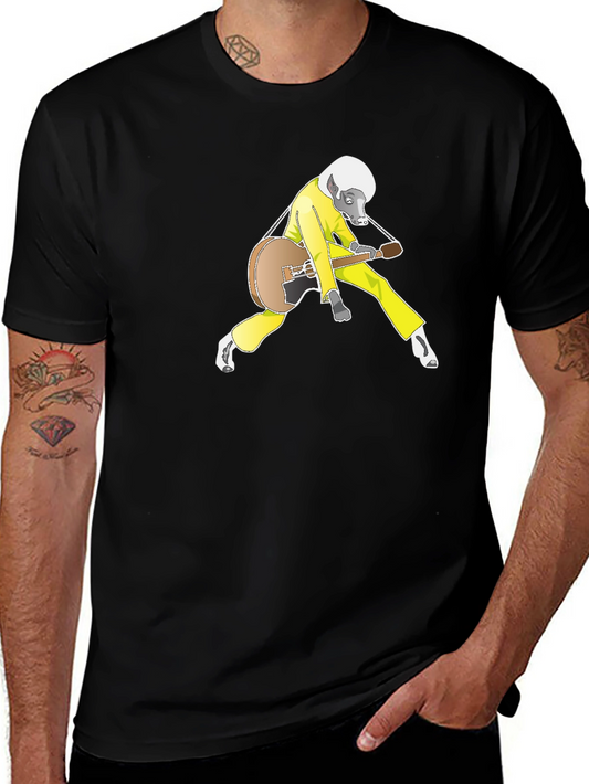 Cool Badger Guitarist Graphic Tee