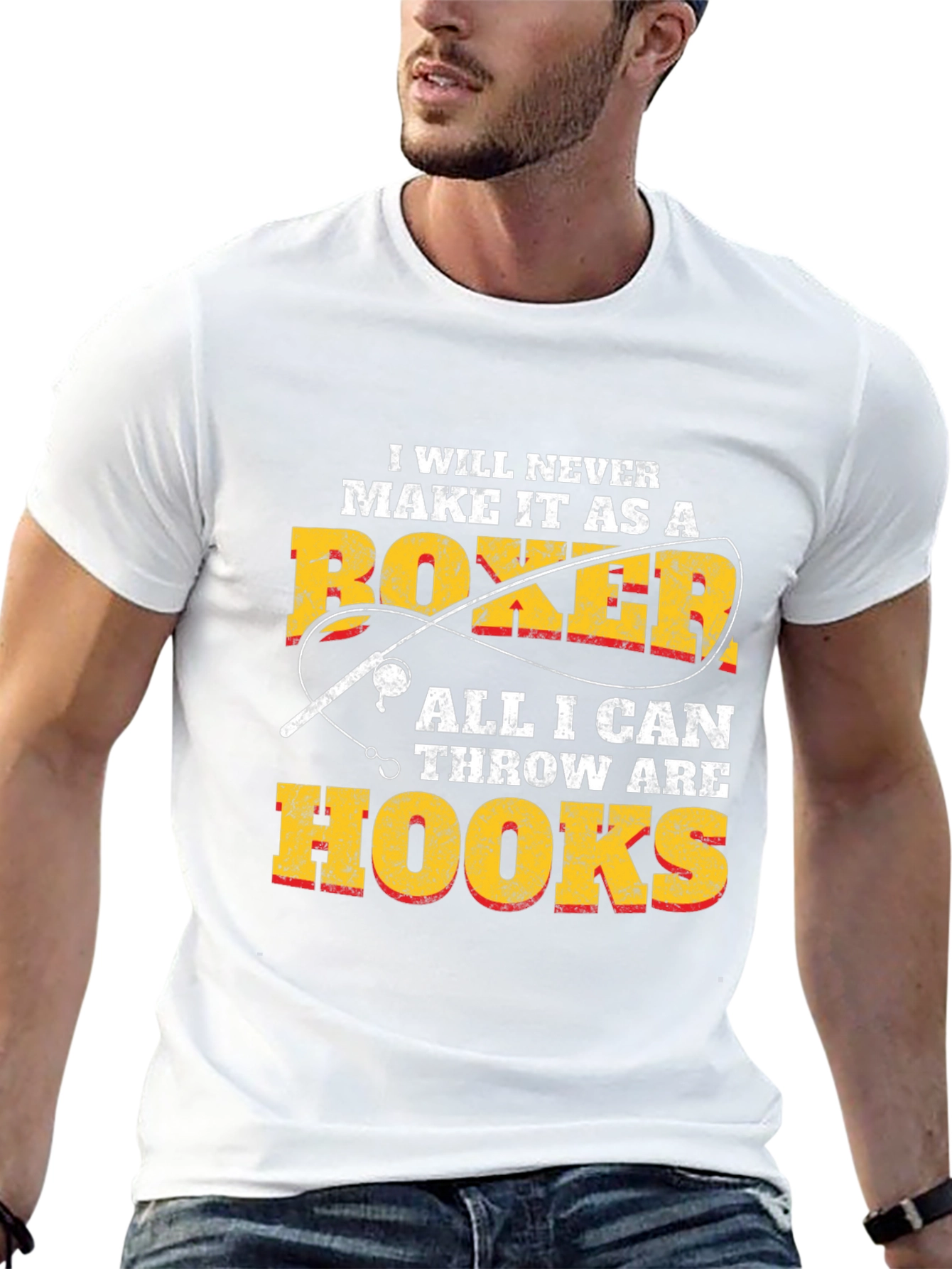 Funny Fishing T-Shirt: Boxer Hook Throw