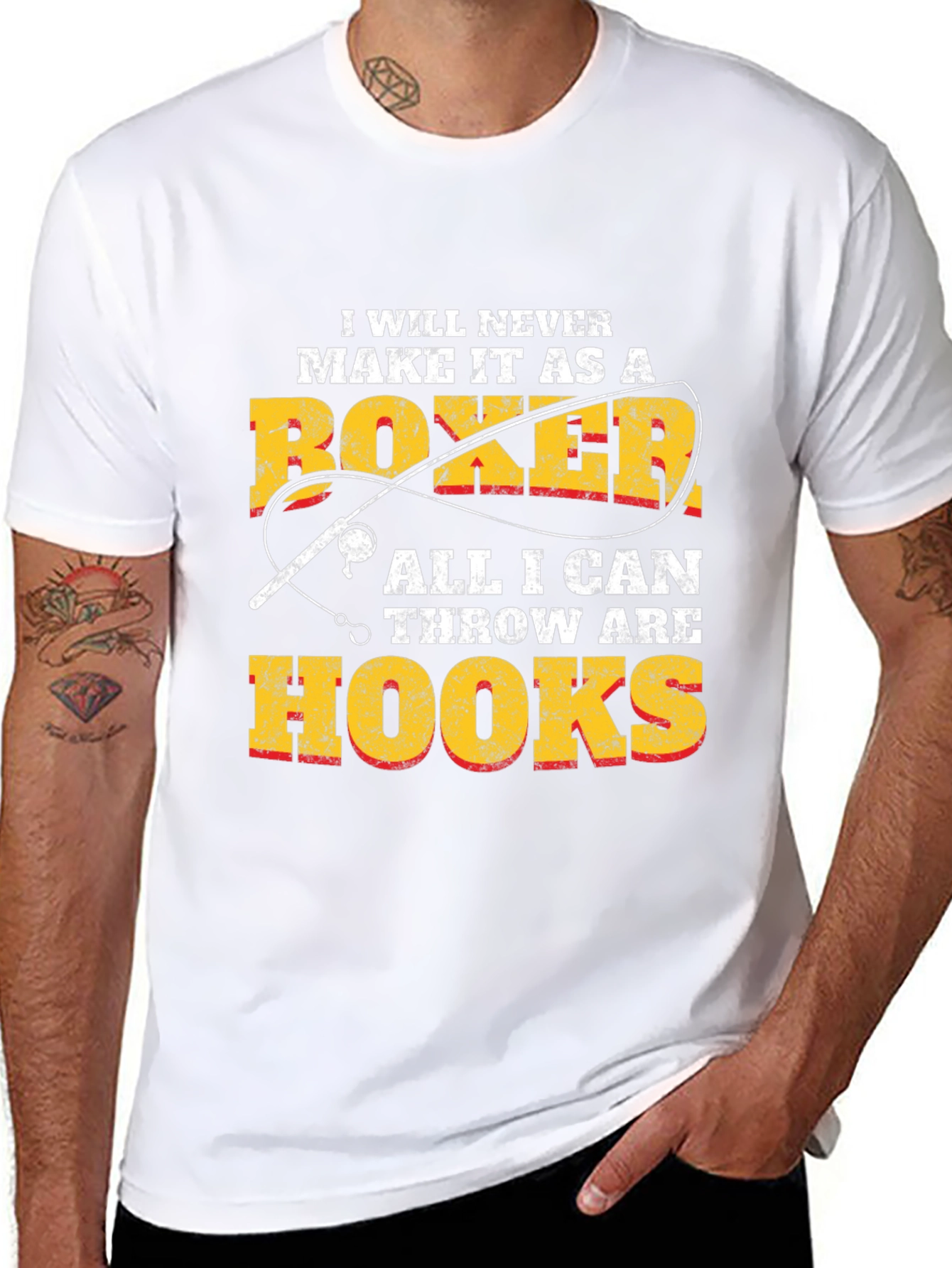 Funny Fishing T-Shirt: Boxer Hook Throw