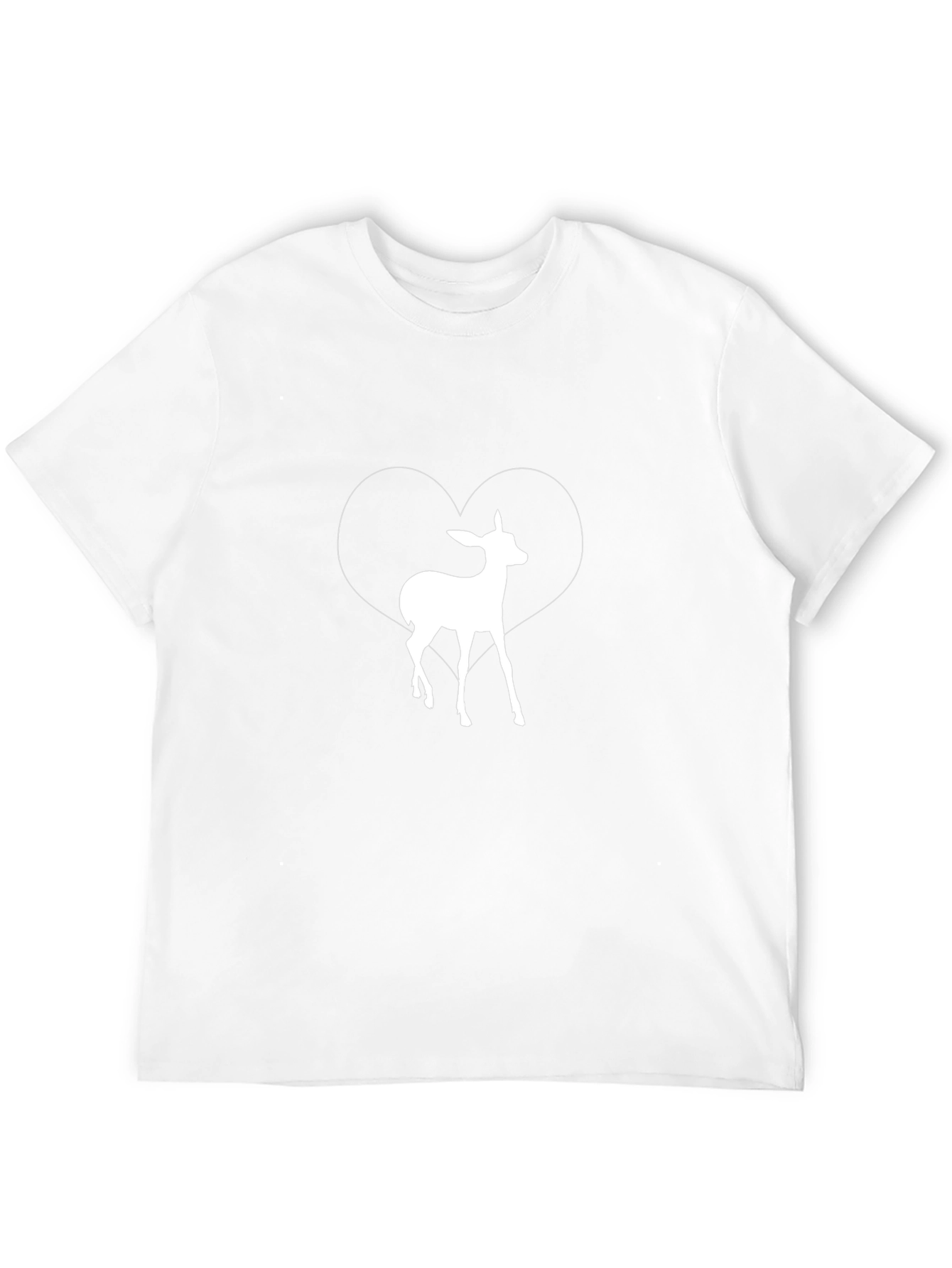Deer Heart Graphic Print Tee - Black Casual T-Shirt