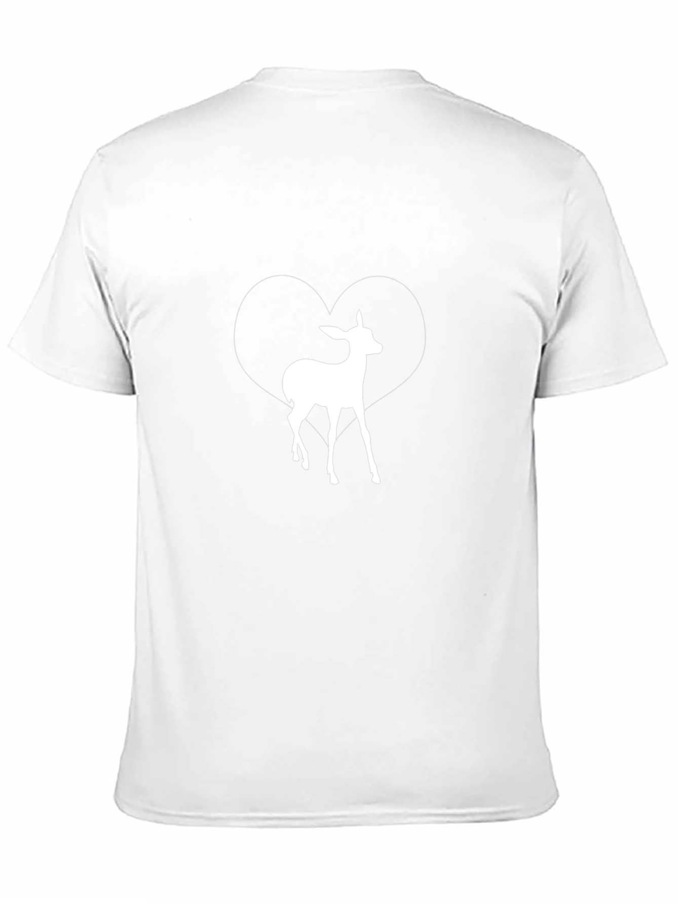 Deer Heart Graphic Print Tee - Black Casual T-Shirt