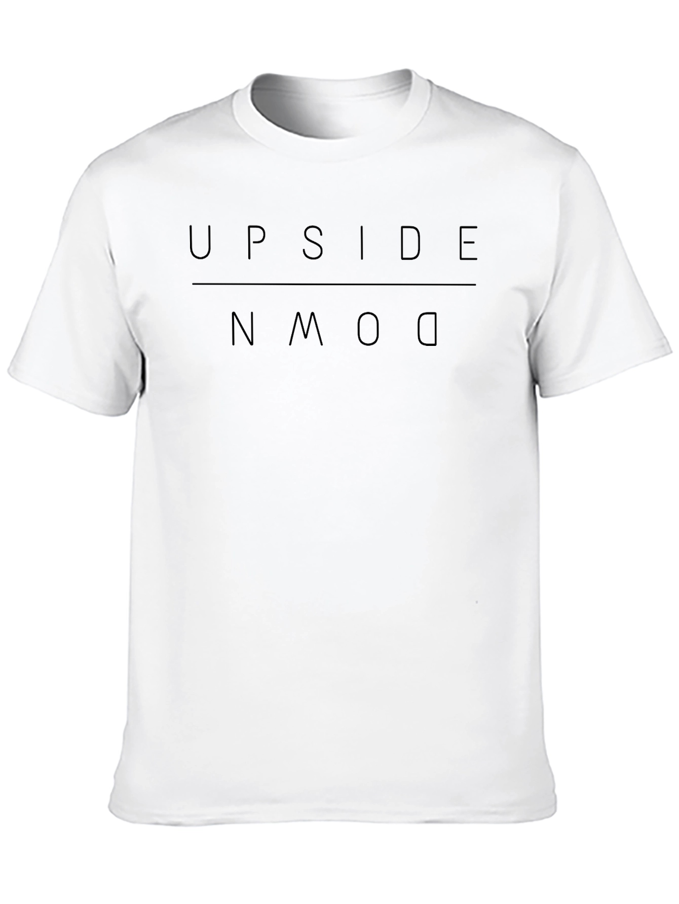 Upside Down Graphic Tee - Black Cotton T-Shirt