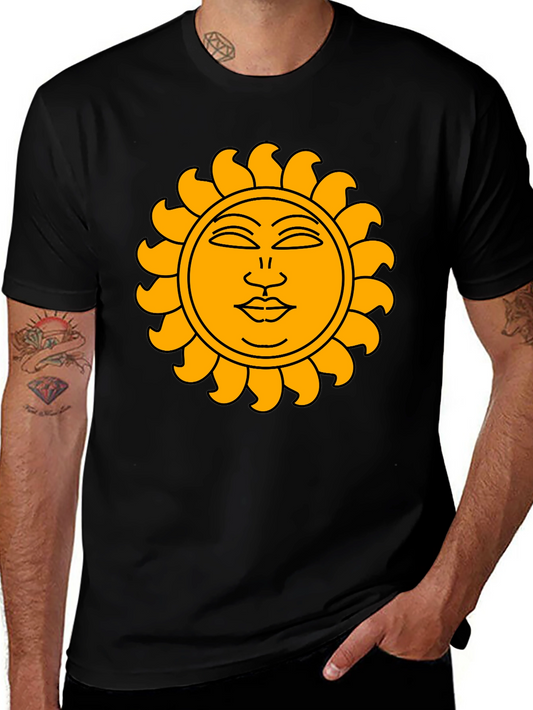 Sun Graphic Black T-Shirt - Celestial Style