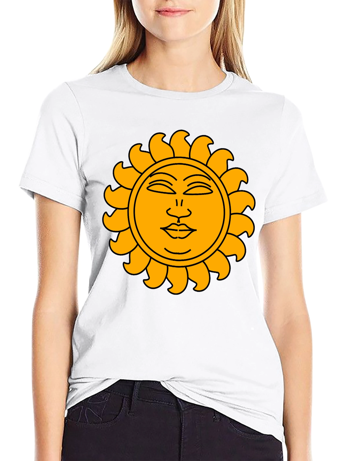 Sun Graphic Black T-Shirt - Celestial Style