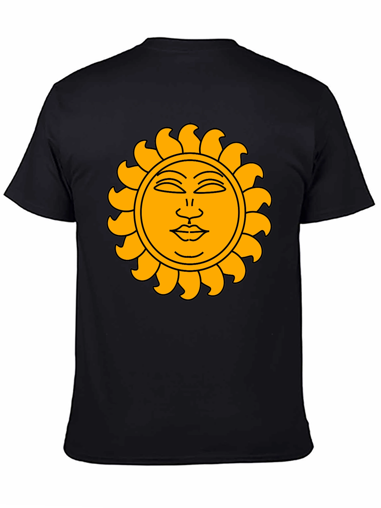Sun Graphic Black T-Shirt - Celestial Style