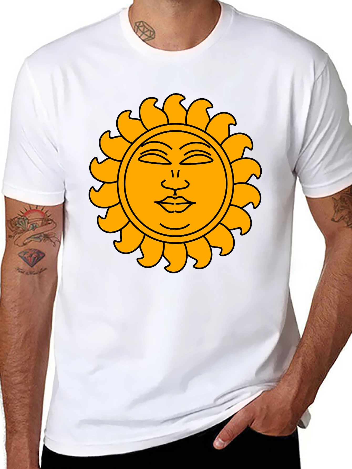 Sun Graphic Black T-Shirt - Celestial Style