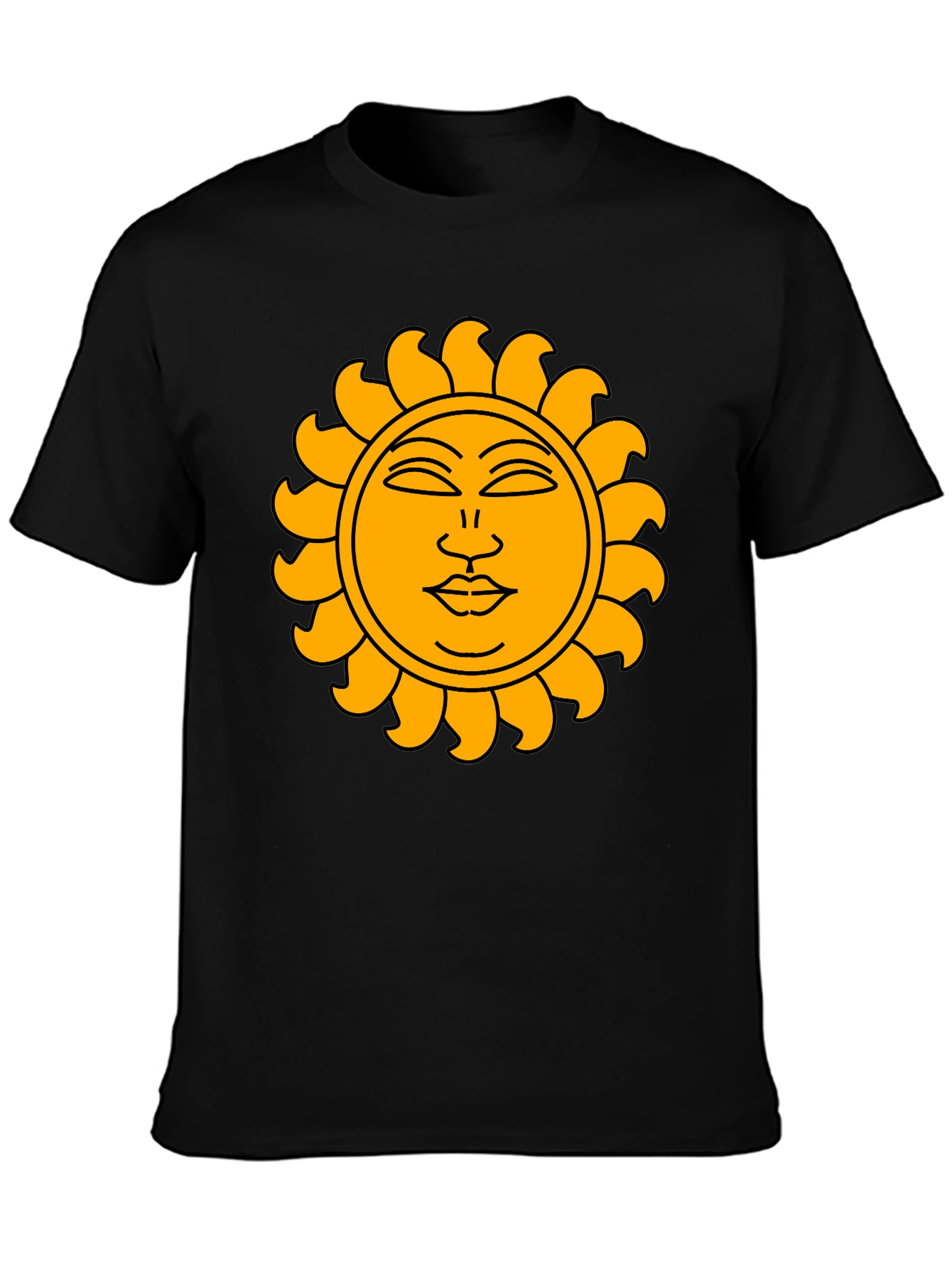 Sun Graphic Black T-Shirt - Celestial Style