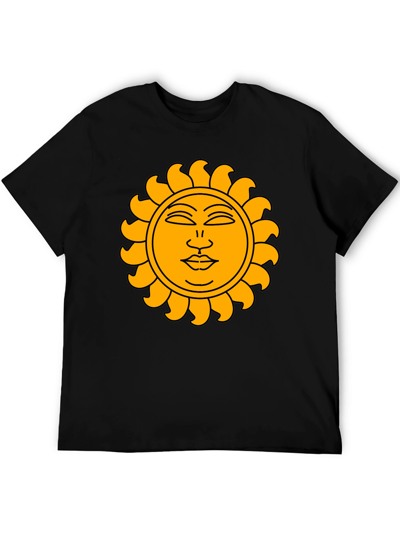Sun Graphic Black T-Shirt - Celestial Style