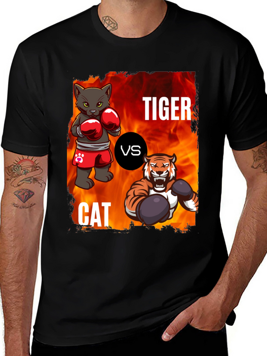 Tiger vs Cat Boxing T-Shirt
