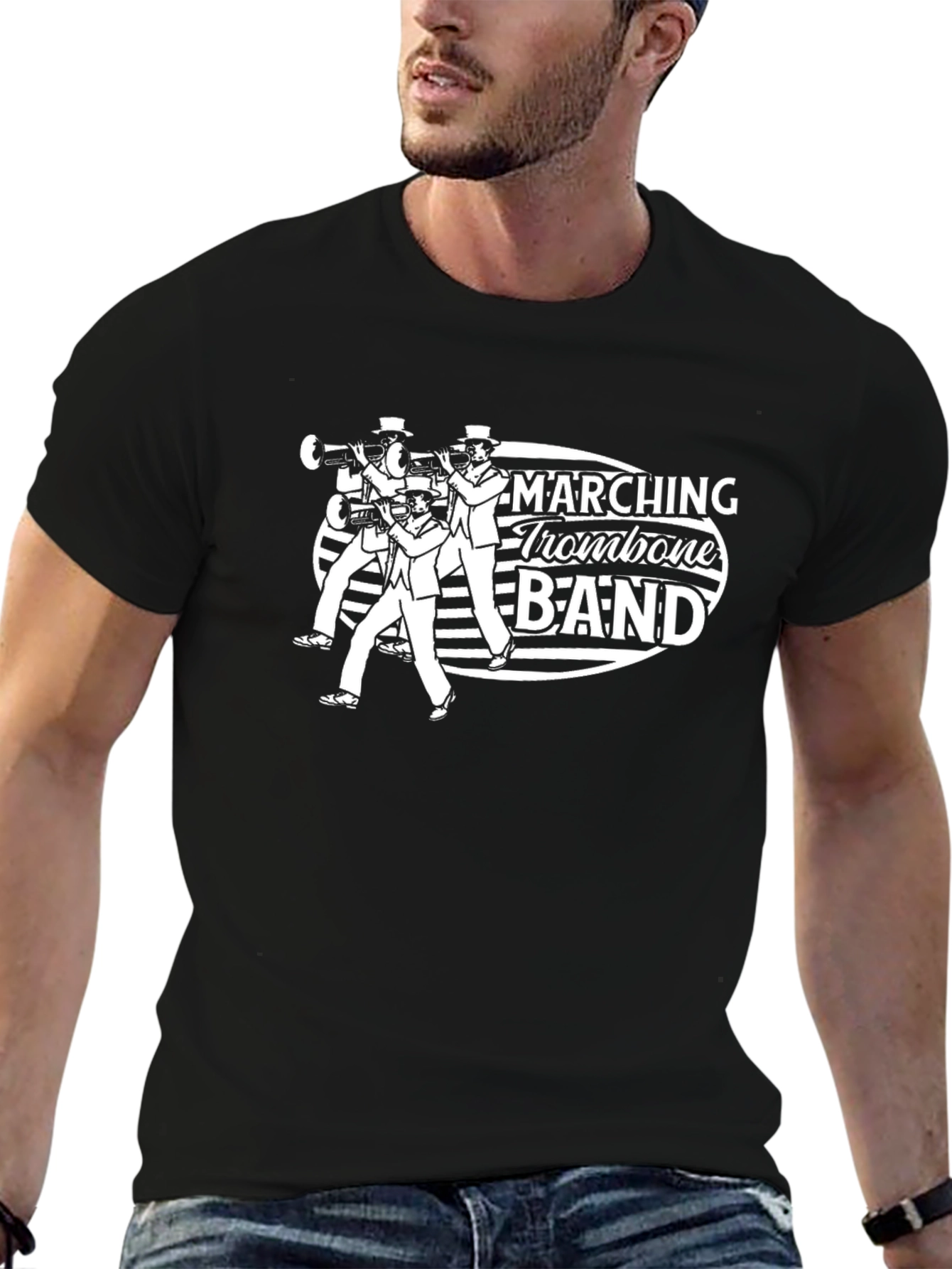 Marching Trombone Band Black T-Shirt