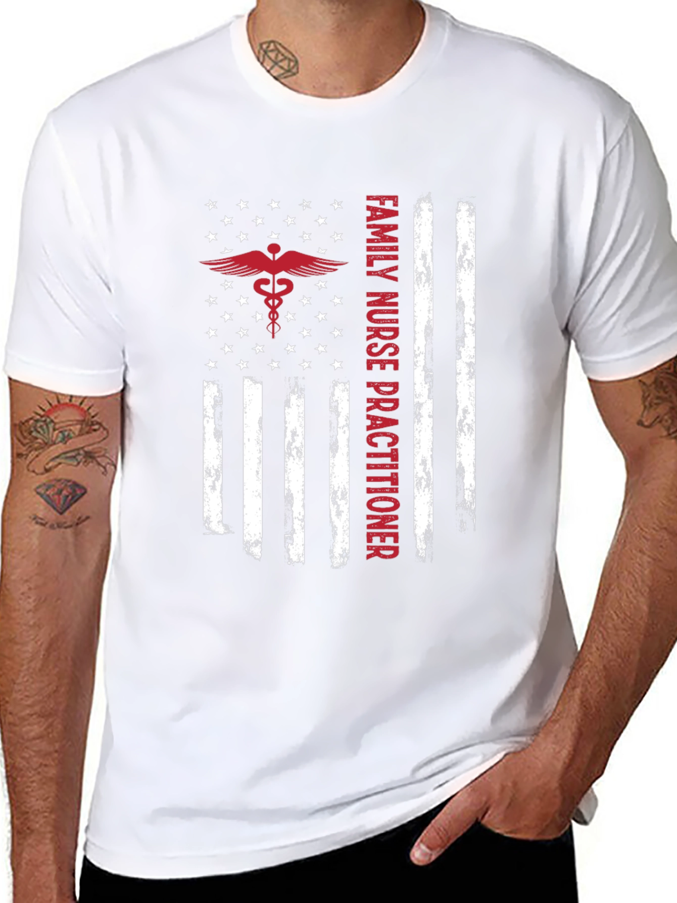 Family Nurse Practitioner American Flag T-Shirt