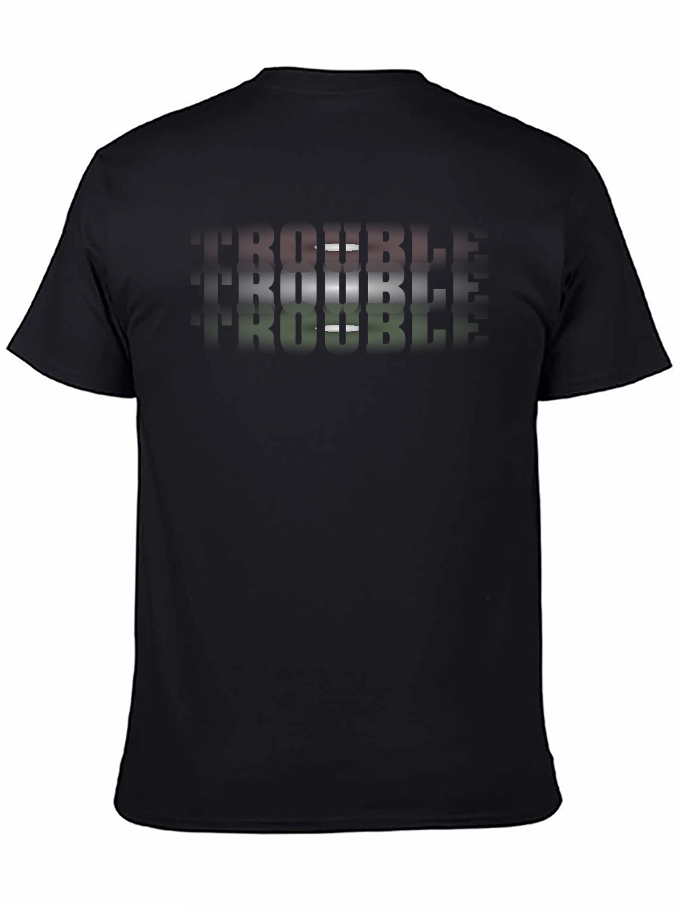 Trendy Graphic T-Shirt - TROUBLE Design