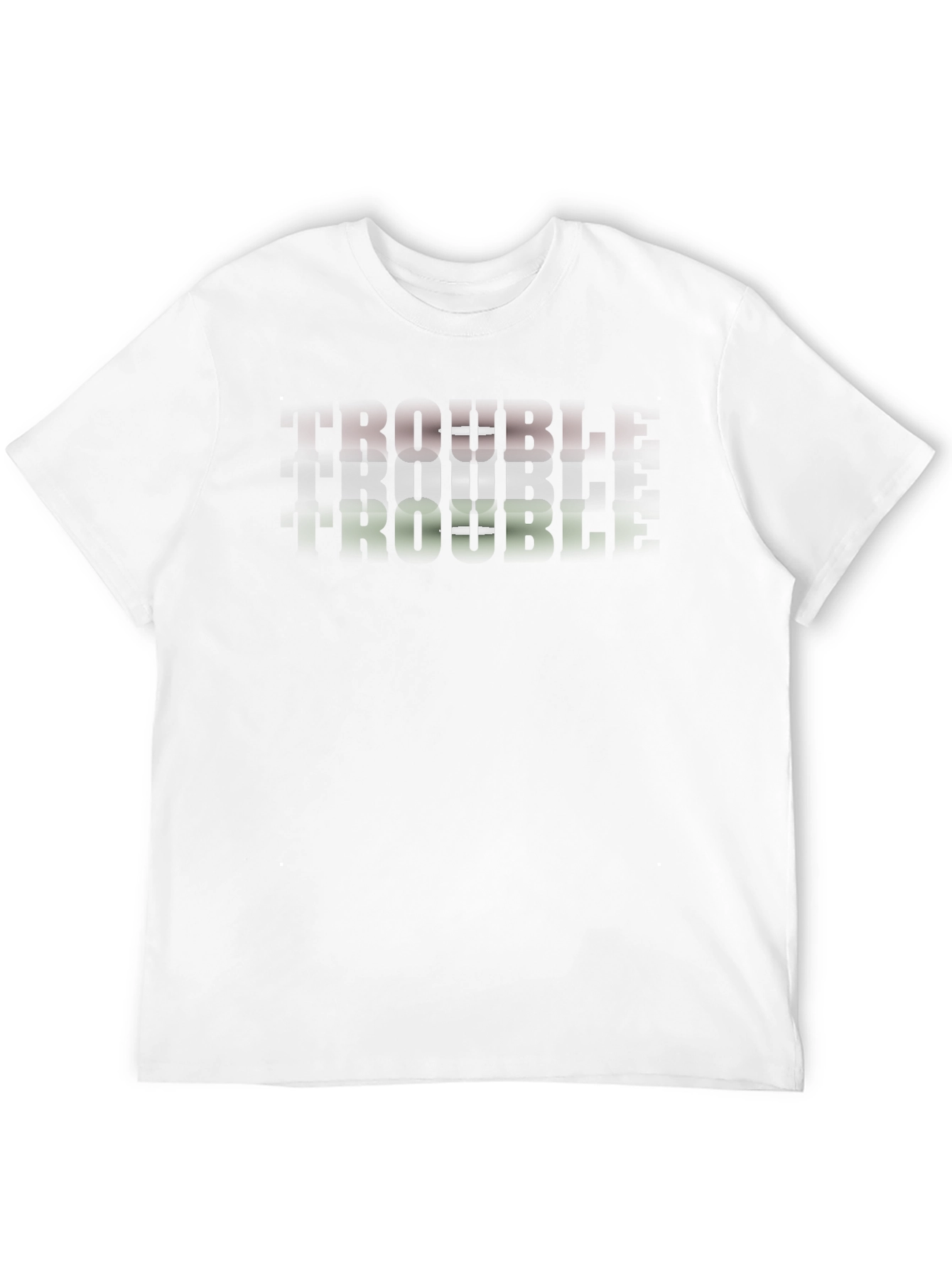Trendy Graphic T-Shirt - TROUBLE Design