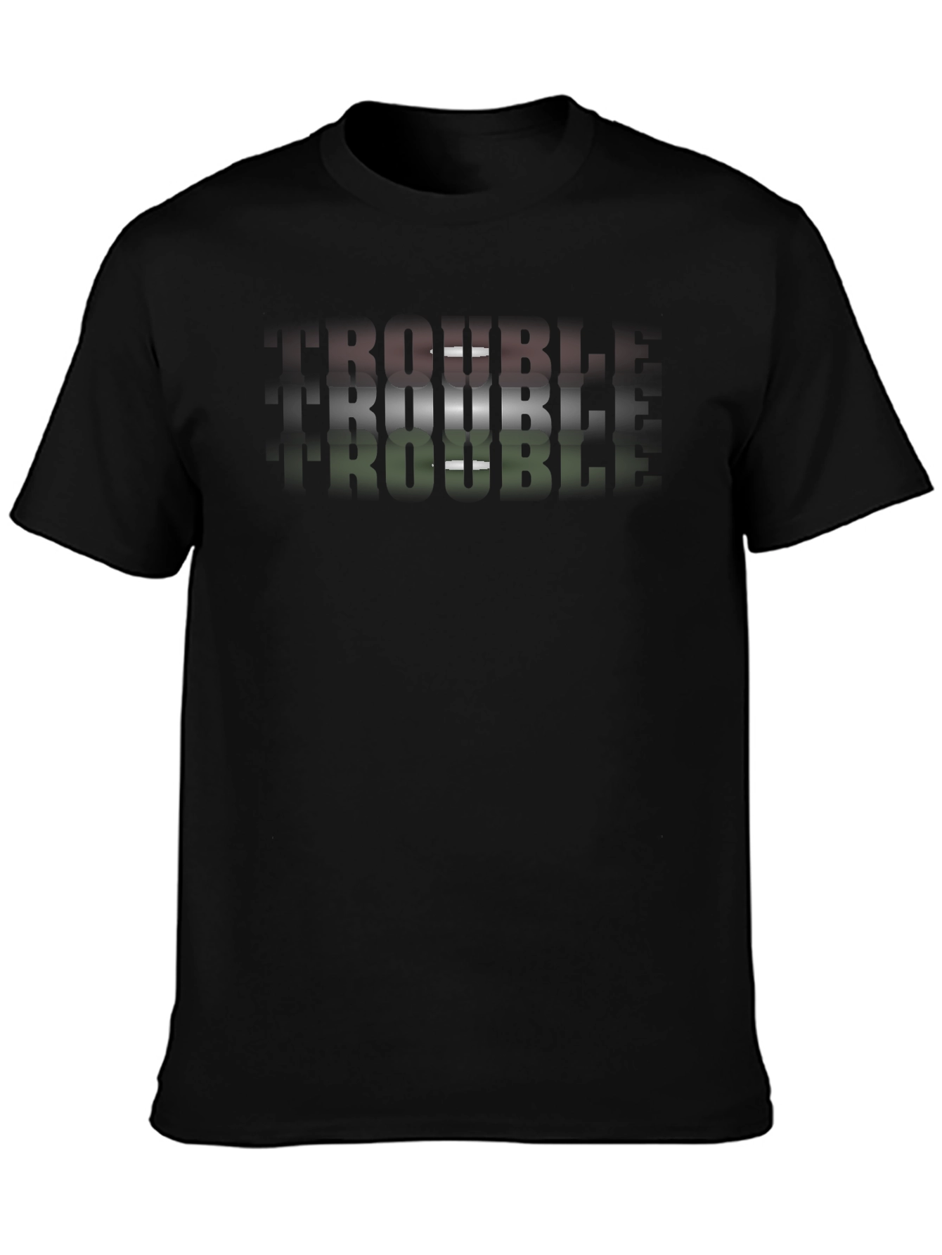 Trendy Graphic T-Shirt - TROUBLE Design