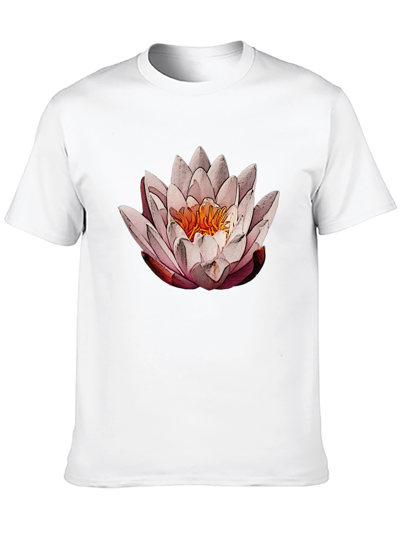 Lotus Flower Graphic Tee - Elegant Black T-Shirt