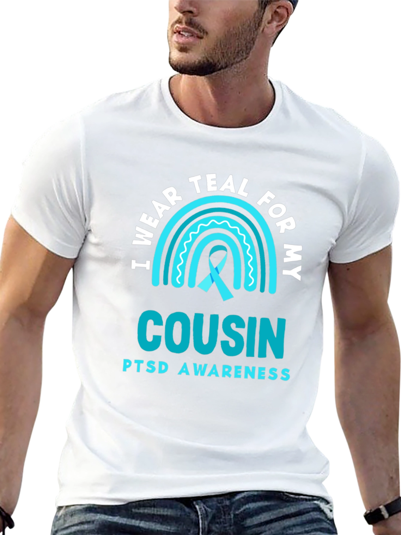 Teal PTSD Awareness Cousin T-Shirt