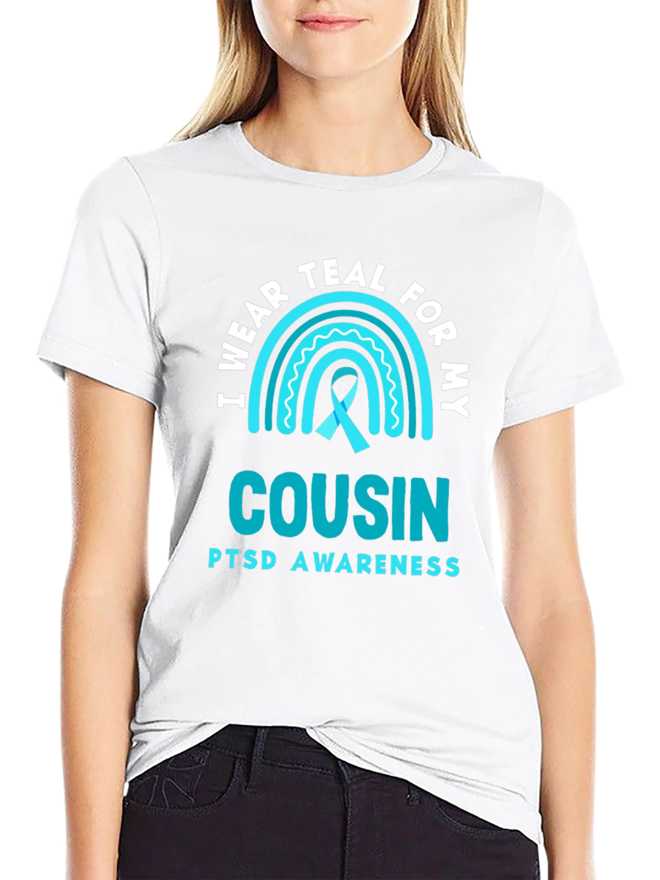 Teal PTSD Awareness Cousin T-Shirt