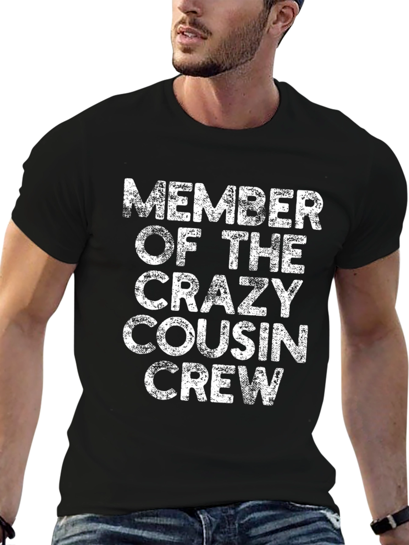 Crazy Cousin Crew T-Shirt - Black Cotton Tee