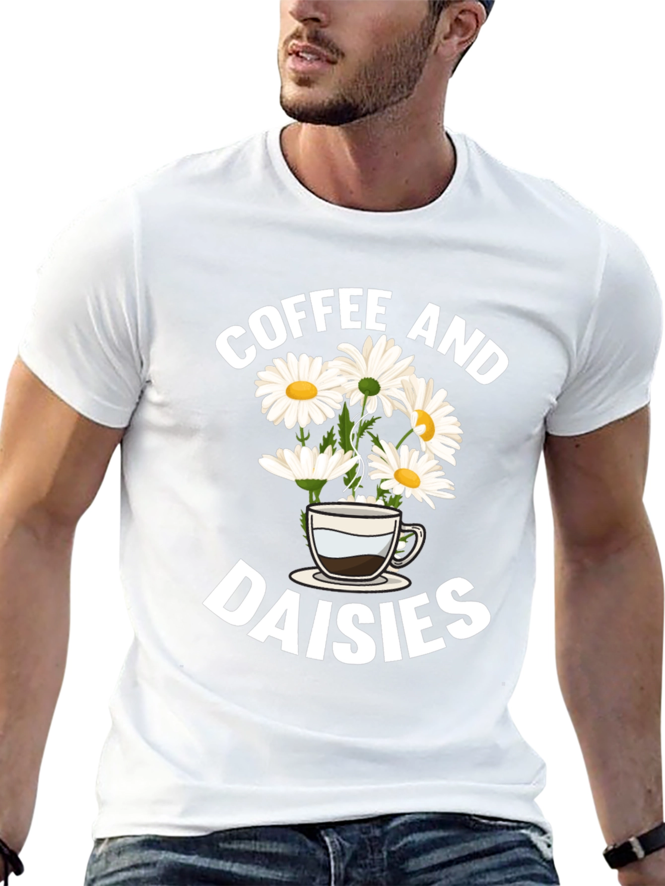Coffee and Daisies Graphic T-Shirt