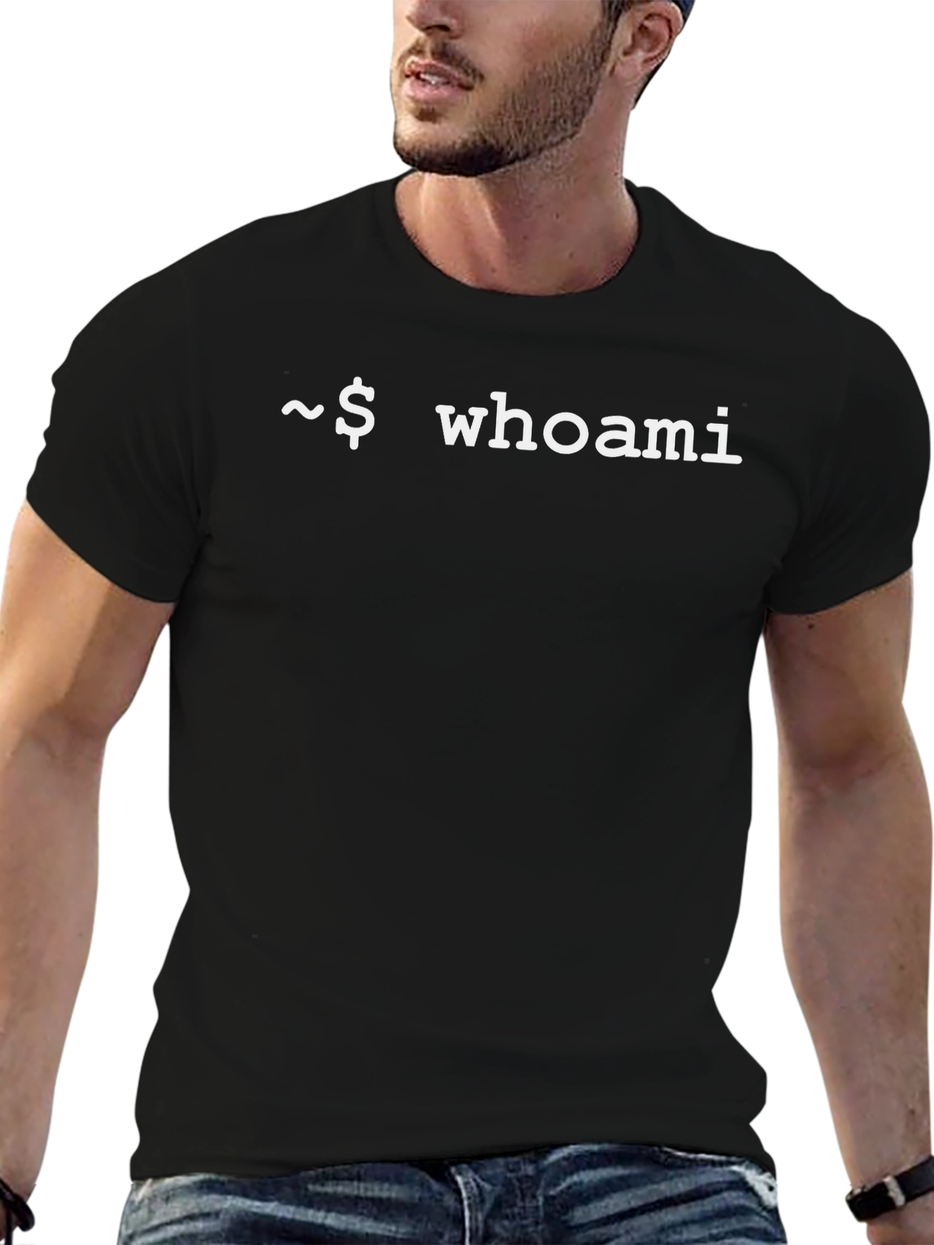 Whoami Black T-Shirt - Geeky Programmer Tee