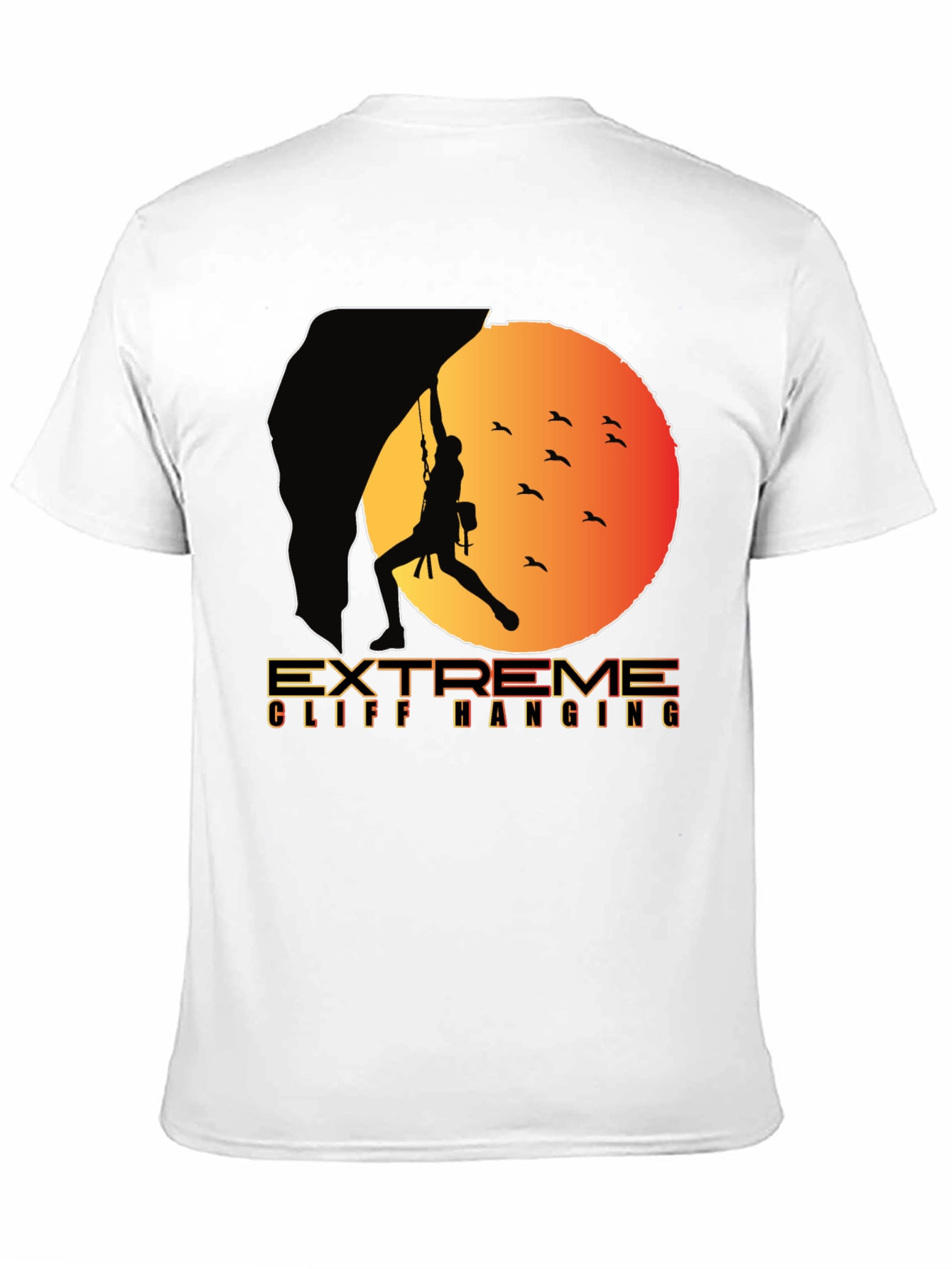 Extreme Cliff Hanging T-Shirt - Rock Climbing Adventure Tee