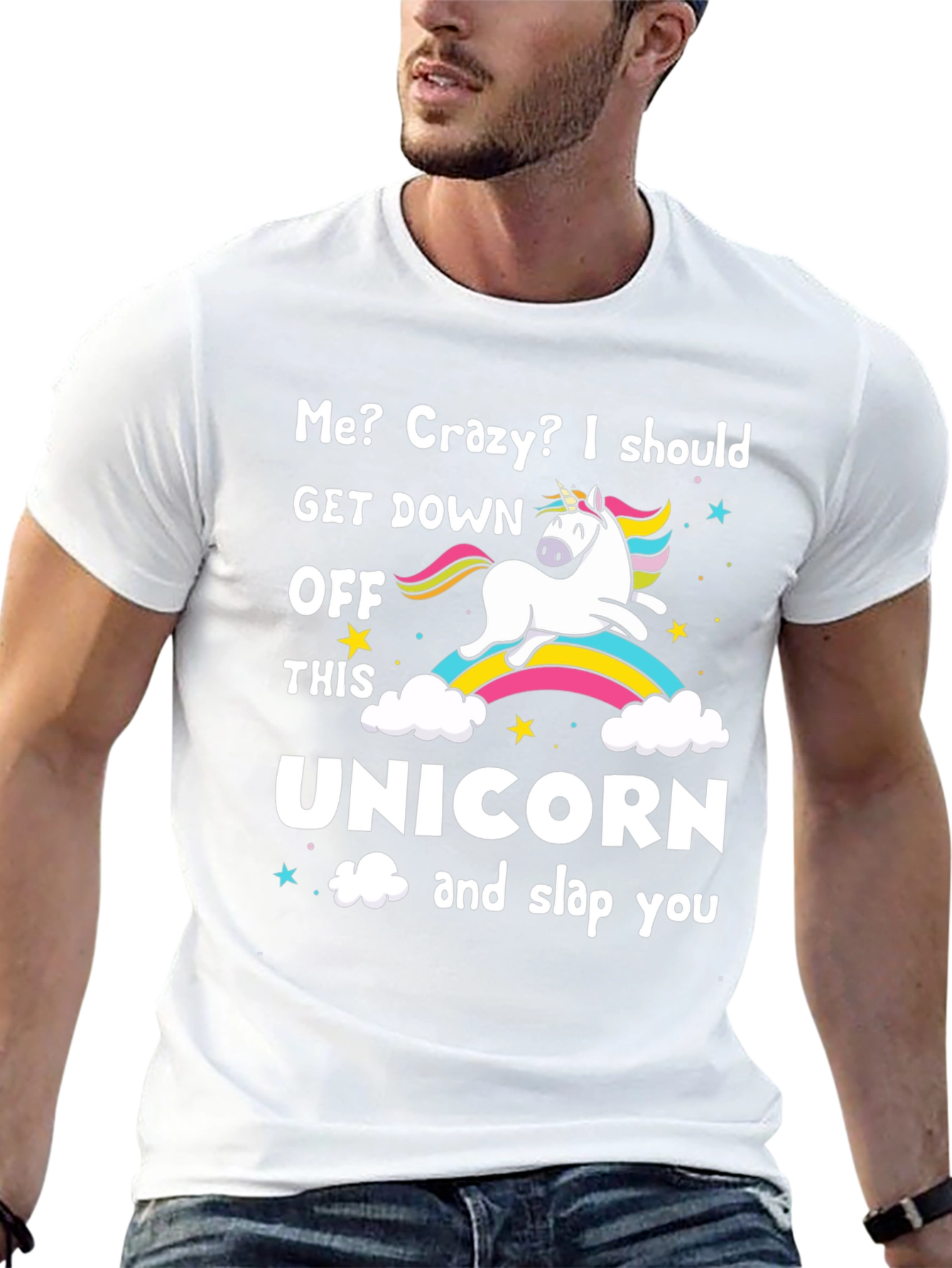 Crazy Unicorn Slap Funny Graphic T-Shirt