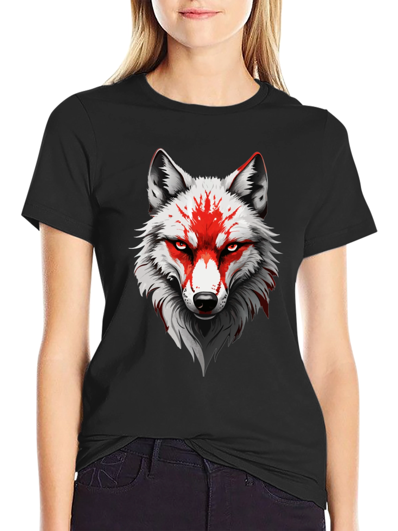Wolf Graphic Tee - Stylish Mens Black T-Shirt
