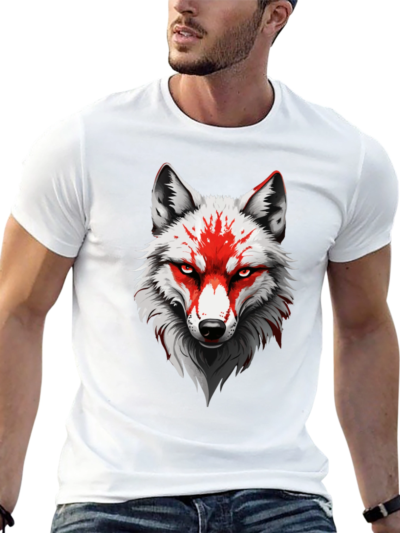 Wolf Graphic Tee - Stylish Mens Black T-Shirt
